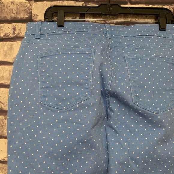 Talbots Blue & White Polka Dot Pants Size 14P - Picture 6 of 9